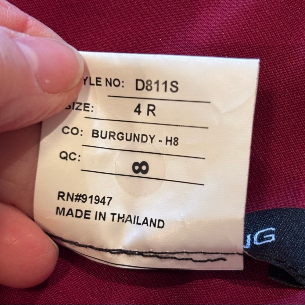 NWT Alfred Sung Off the Shoulder Satin Gown in Burgundy, size 4R - Picture 8 of 16